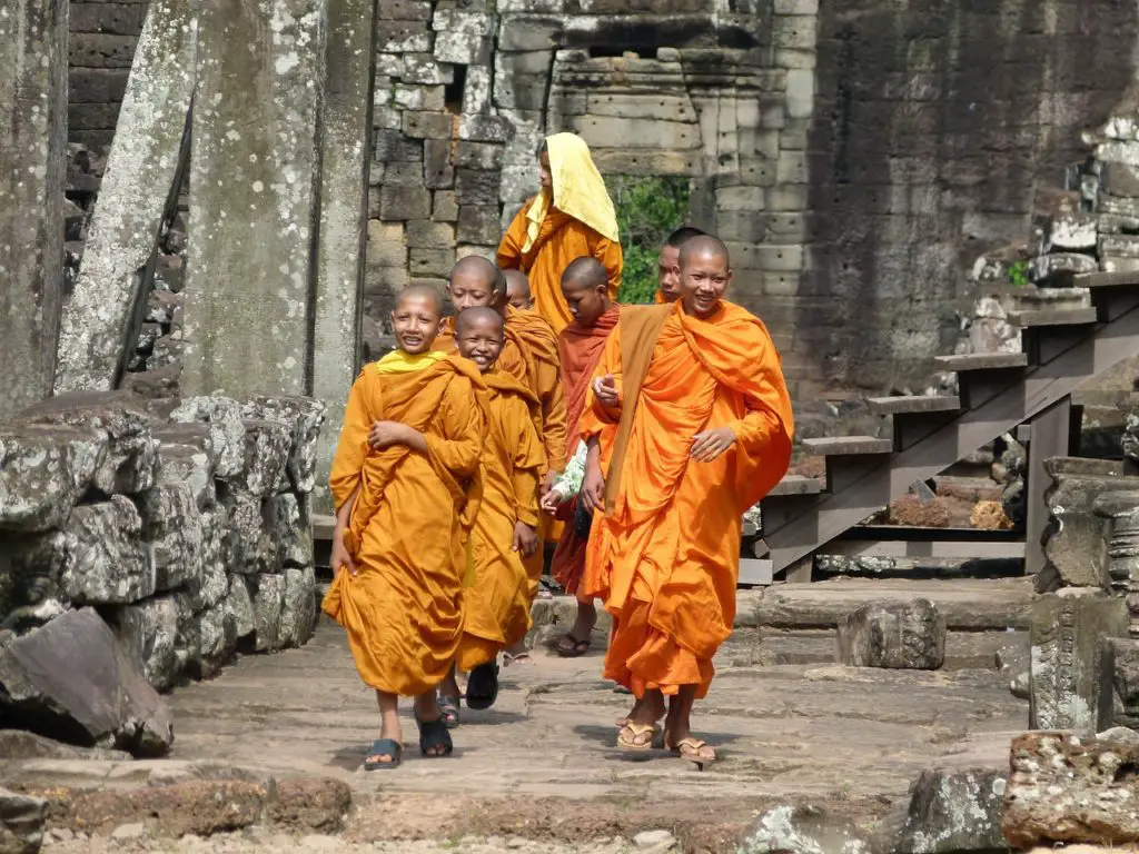 cambodia, angkor wat, monks