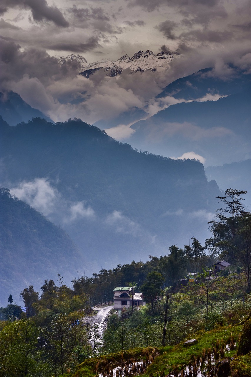 Nathang Valley, India, mountains, mists, greenery, Gangtok, Sikkim