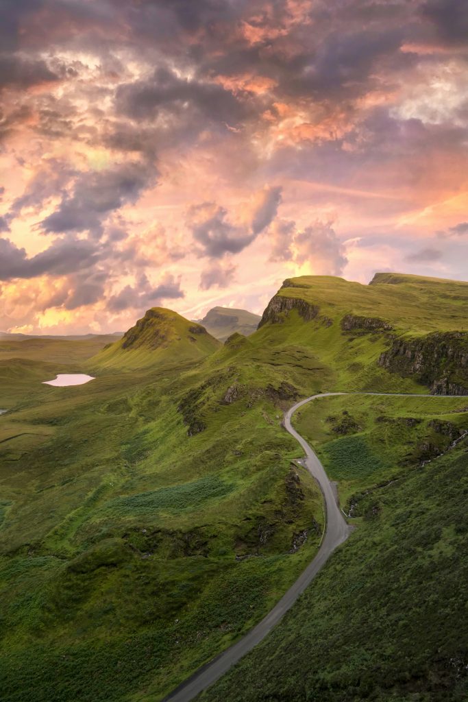 2 days Isle of Skye itinerary. This is an image of the Quiraing against a backdrop of the Milky Way