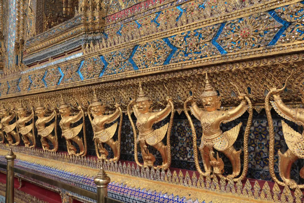 24 hours in Bangkok. This is an image of a row of statues at the Temple of the Reclining Buddha