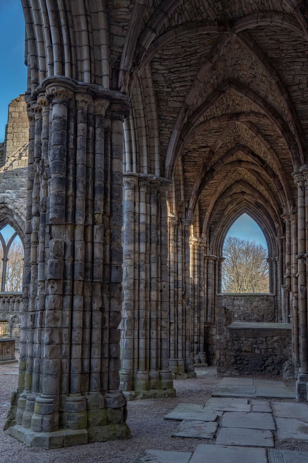 24 hours in Edinburgh. This is an image of the ruined Holyrood Abbey on the grounds of the Palace of Holyroodhouse.