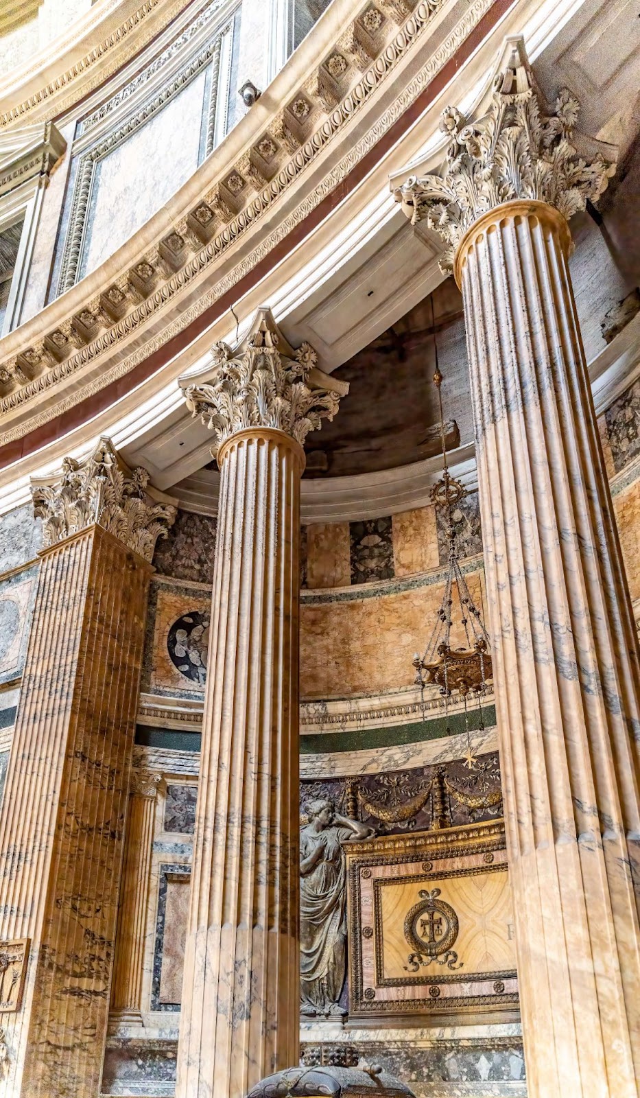 24 hours in Rome. This is an image of the columns at the Pantheon in Rome, Italy.
